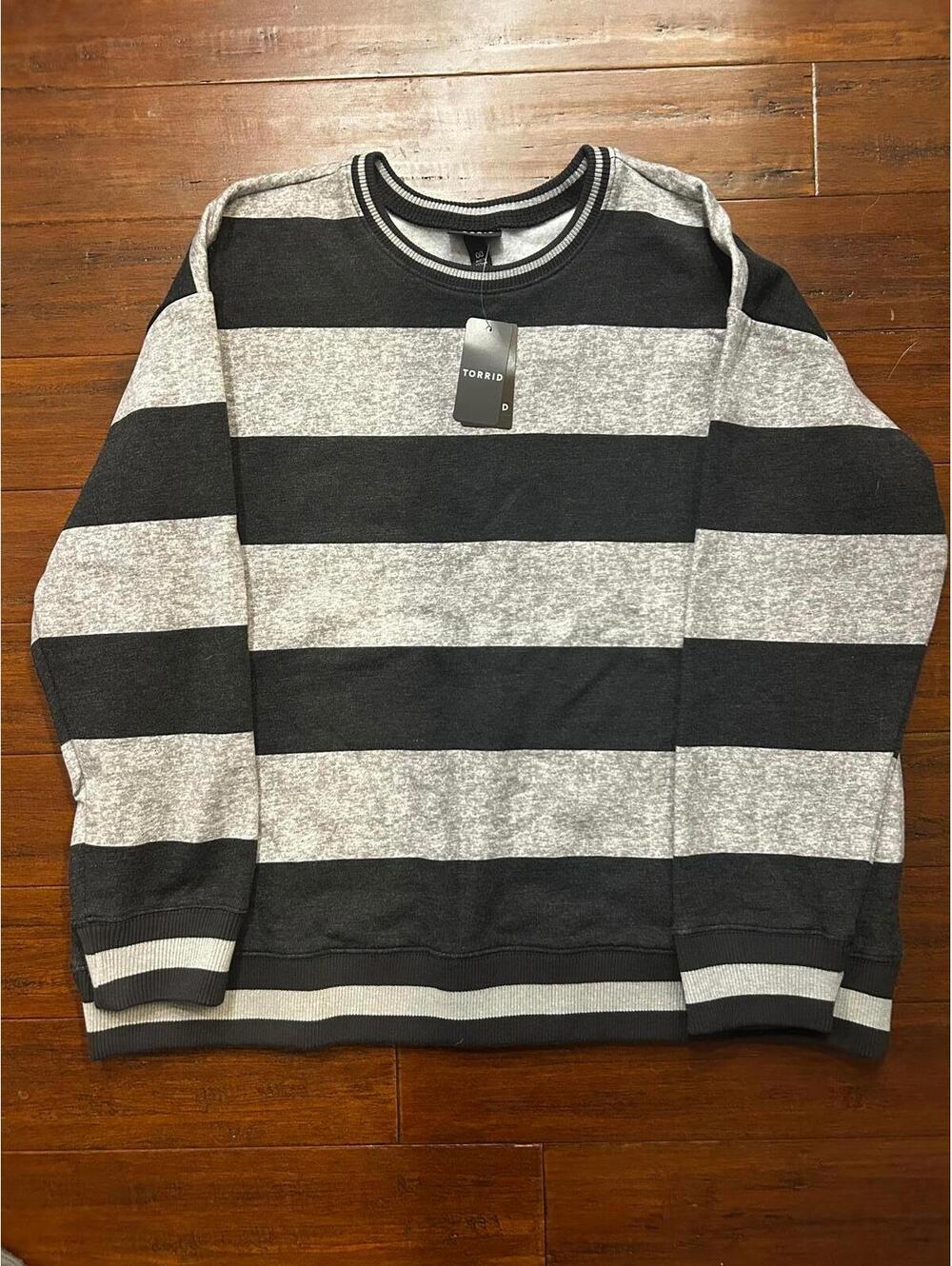 Torrid Striped Long Sleeve Sweater Size M